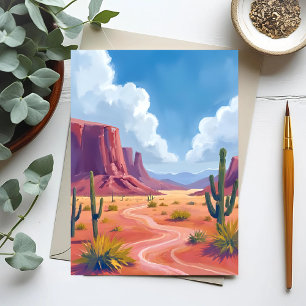 Desert Canyon   Cactus Nature Landscape Postcard