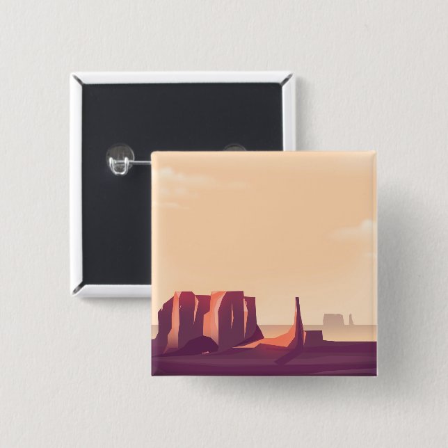 Desert Canyons 2 Inch Square Button (Front & Back)