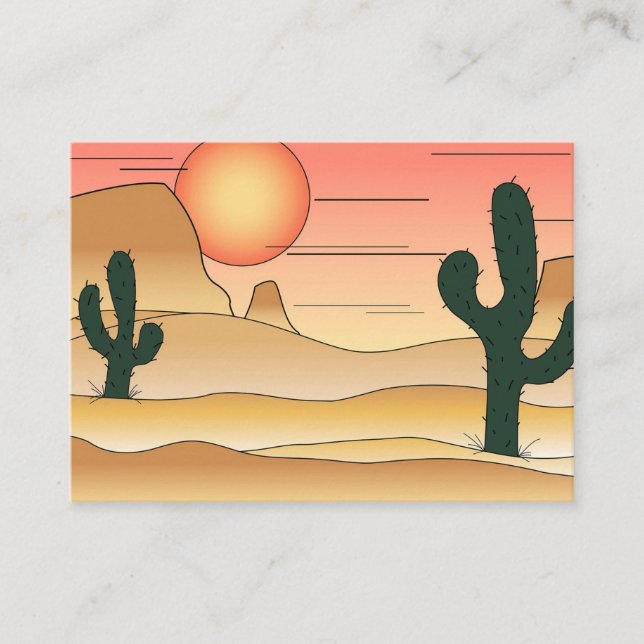 Desert Cartoon Business Card (Front)