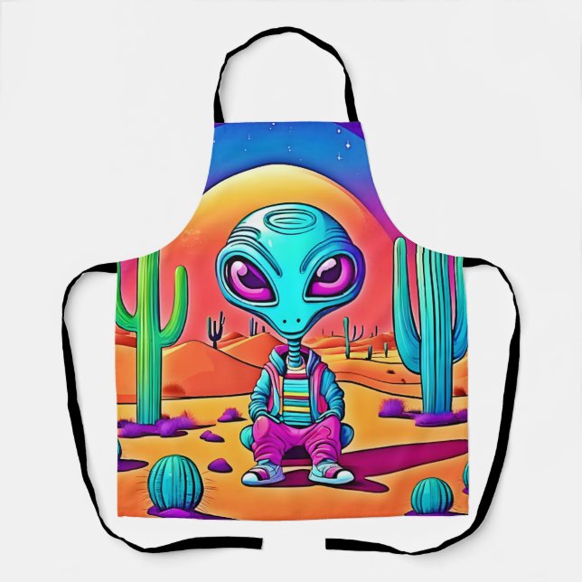 Desert Chillin' Alien Art Apron (Front)