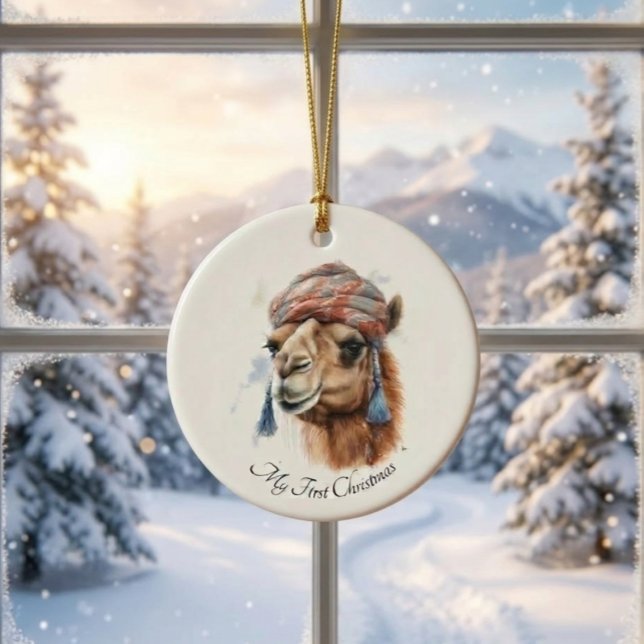 Desert Christmas Joy, custom Ceramic Ornament (Creator Uploaded)