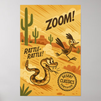 Desert Classics – Roadrunner & Rattlesnake Chase Poster