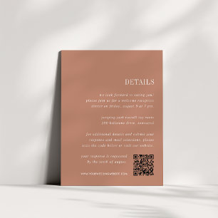 Desert Clay   All-in-One Wedding Details Enclosure Card