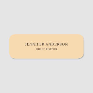 Desert Color Professional Modern Plain Minimalist Name Tag