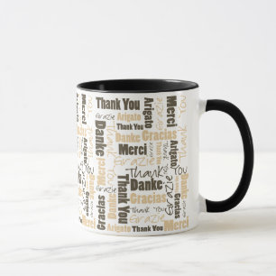 Desert Colour Multilingual Thank You Word Cloud Mu Mug