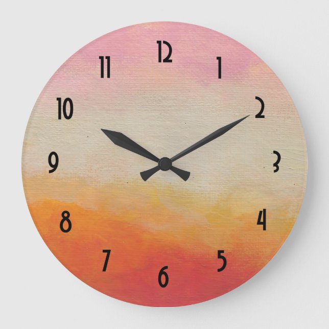 Desert Colours Abstract Landscape Painting Large Clock (Front)