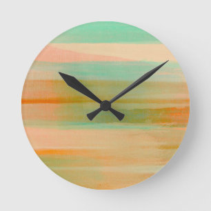 Desert Colours Southwest Sunset Aqua Orange      Round Clock