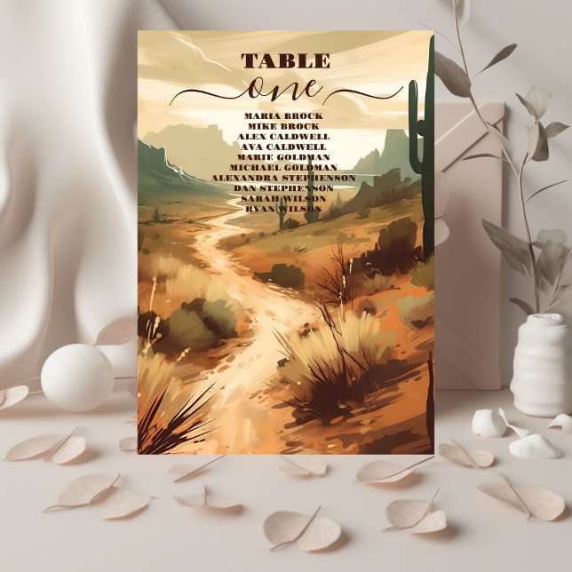 Desert Colours Terracotta Southwest Wedding Table Number (Creator Uploaded)