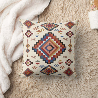 Desert Confetti Nomad – Vibrant Tribal Moroccan Throw Pillow
