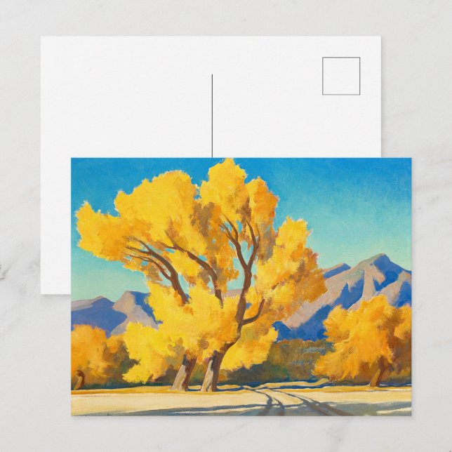 Desert Cottonwoods, Arizona by Maynard Dixon Invitation Postcard (Front/Back)