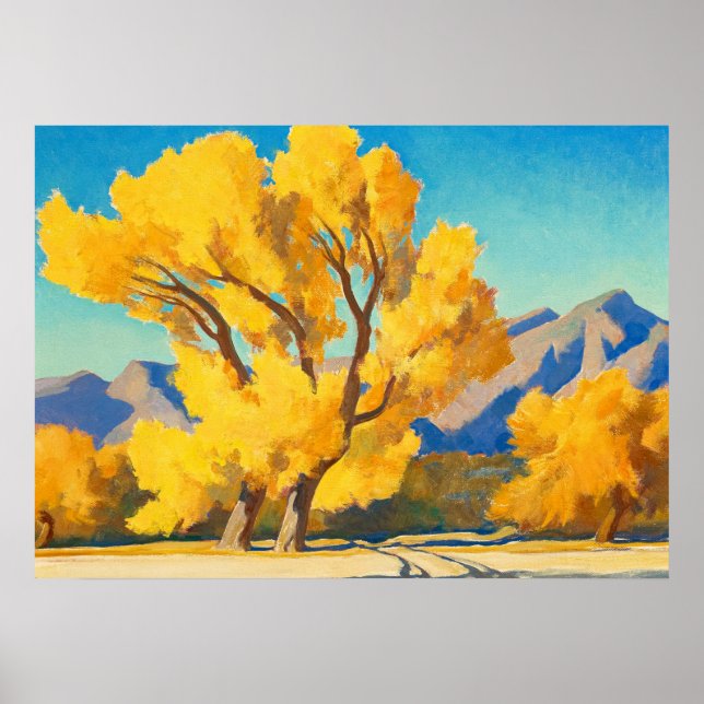 Desert Cottonwoods, Arizona by Maynard Dixon Poster (Front)