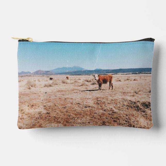 Desert Cow Accessory Pouch (Front)