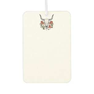 Desert Cow Skull Vintage Southwest Cactus Art Air Freshener