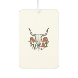 Desert Cow Skull Vintage Southwest Cactus Art Air Freshener