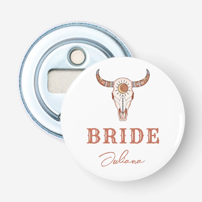 Desert Cowgirl Last Rodeo Bride Bottle Opener (Front)