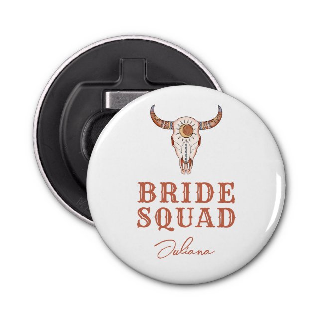 Desert Cowgirl Last Rodeo Bride Squad Bottle Opener (Front)