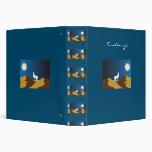 Desert Coyote Howling Full Moon Thunder_Cove Binder