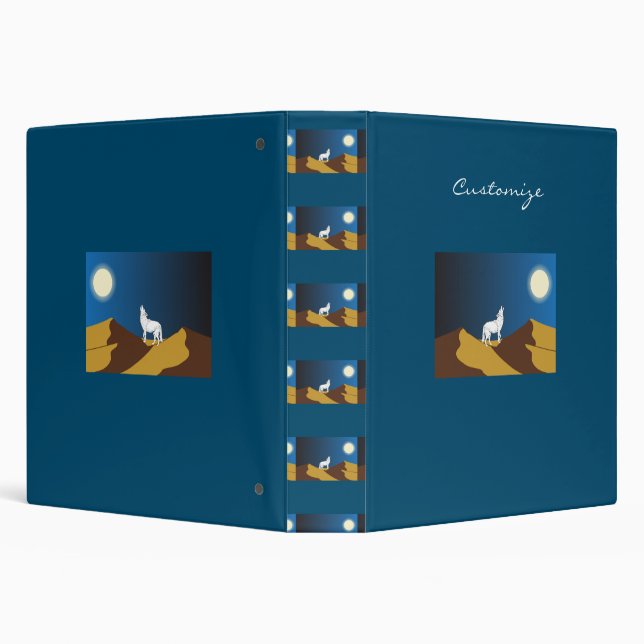 Desert Coyote Howling Full Moon Thunder_Cove Binder (Background)