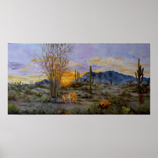 Desert Coyotes painting prints on canvas