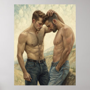 Desert Dialogue: An Intimate Moment of Connection Poster