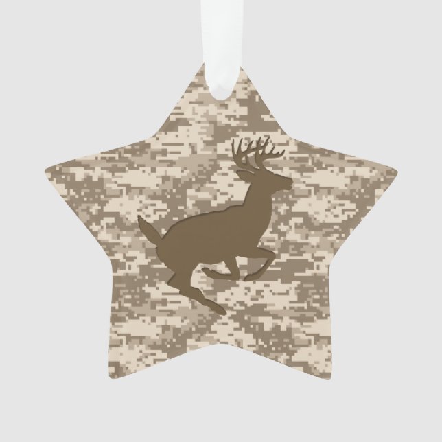 Desert Digital Camouflage Deer Camo Pattern Ornament (Front)