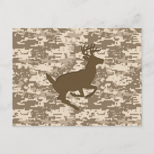 Desert Digital Camouflage Deer Camo Pattern Postcard