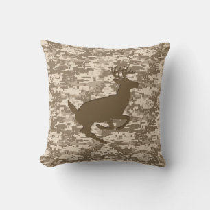 Desert Digital Camouflage Deer Camo Pattern Throw Pillow