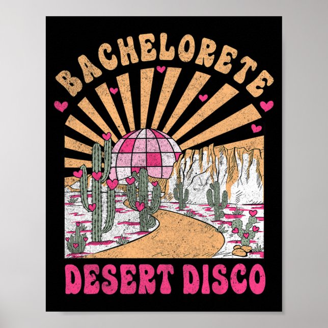 Desert Disco Bride Squad Bridal Party Bachelorette Poster (Front)