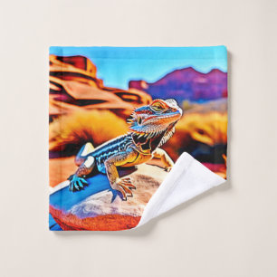 Desert Dragon Lizard Design Bath Towel Set