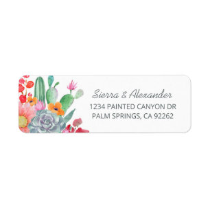 Desert Dream Cactus Bouquet Wedding Return Address