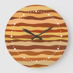 Desert Dreams Gold Burnt Orange Sienna Large Clock