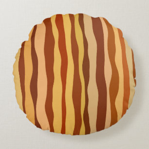Desert Dreams Gold Burnt Orange Sienna Round Pillow