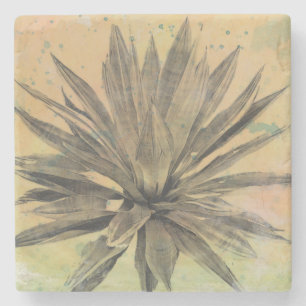 Desert Dreams Green Plant Stone Coaster