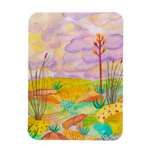 Desert Dreams Watercolor New Mexico Magnet