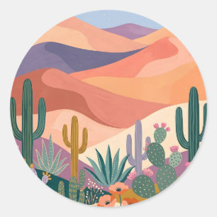 Desert Dune Landscape Round Sticker