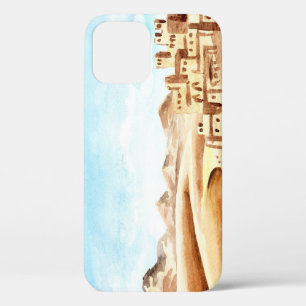 Desert Dunes African City Watercolor iPhone 12 Case