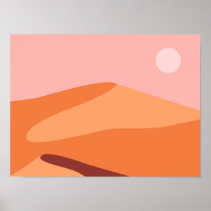 Desert dunes minimalist landscape poster