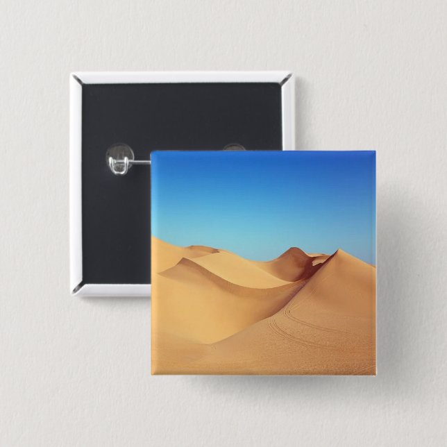 Desert dunes photo 2 inch square button (Front & Back)