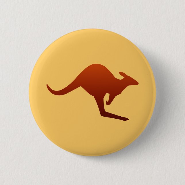 Desert Earth Tone Kangaroo Silhouette 2 Inch Round Button (Front)