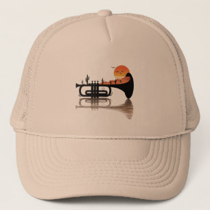 "Desert Echoes – Trumpet Sunset Surrealism" Trucker Hat
