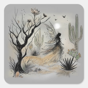 Desert Fairy Square Sticker