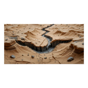 Desert Fissure Scene Poster