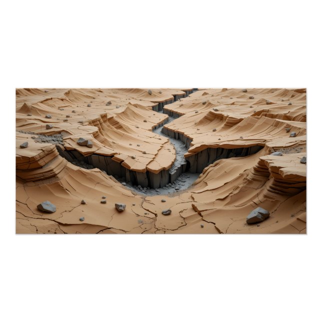 Desert Fissure Scene Poster (Front)