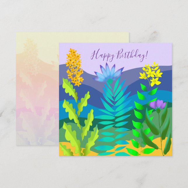 Desert flowers holiday card (Front/Back)