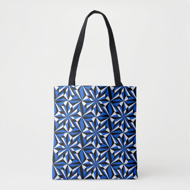 Desert Flowers in Blue Tote Bag (Front)