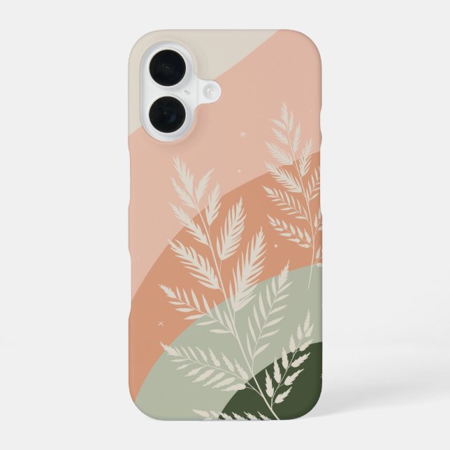 Desert & Forest Boho Colour Flow Botanical iPhone 16 Case (Back)