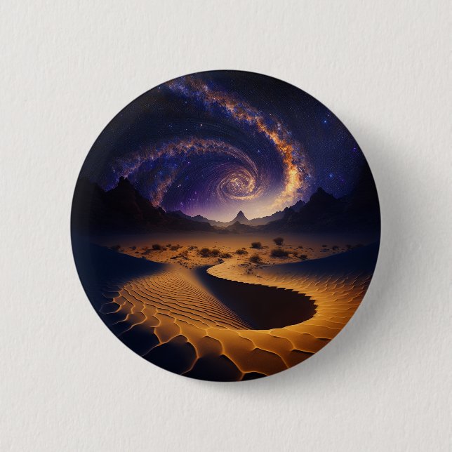 Desert Galaxy Surreal Landscape Art 2 Inch Round Button (Front)