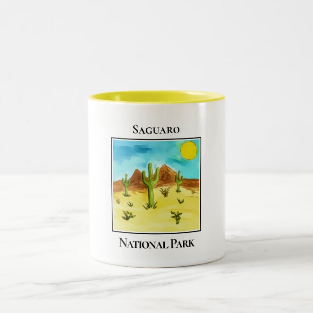 Desert Giants of Saguaro Two-Tone Coffee Mug (Center)
