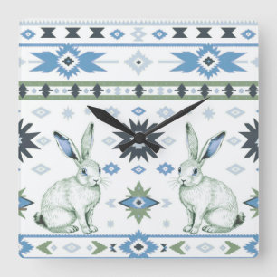 Desert Hares Square Wall Clock