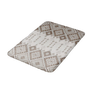 Desert Harmony Brown Moroccan Geometric Tribal Bath Mat